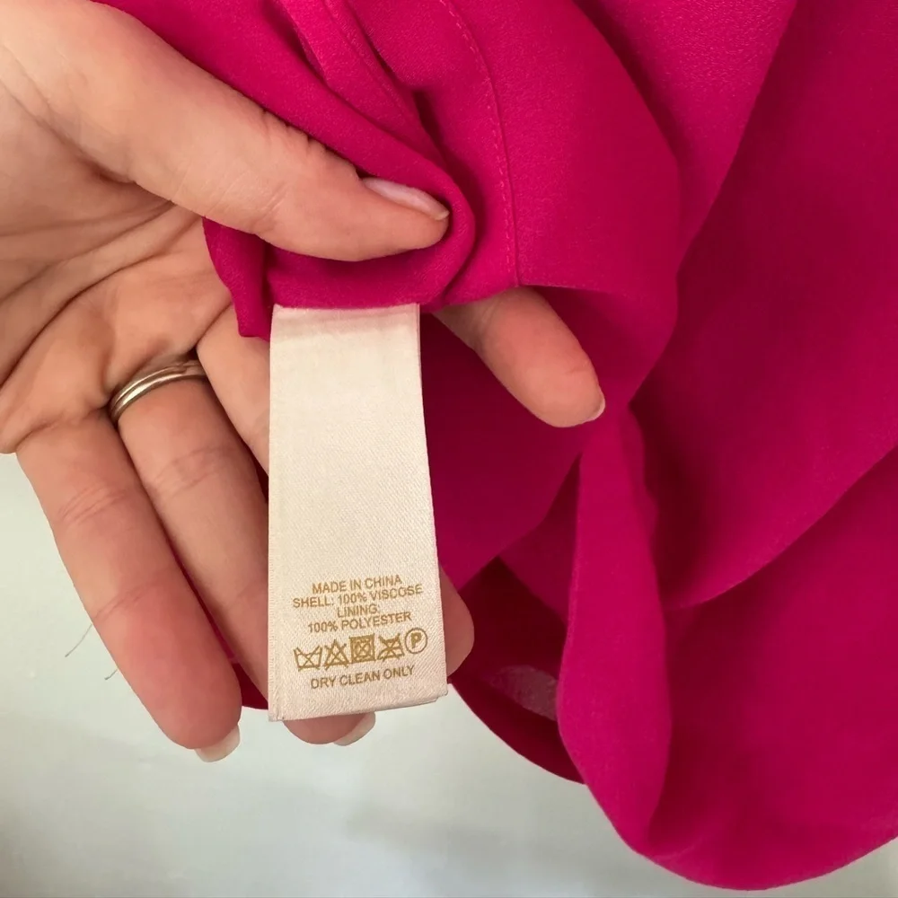 Kate Spade Fluid Crepe Frill Pink Mini Dress